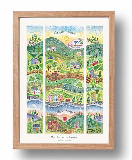 Hannah Dunnett Our Father in Heaven Poster oak frame