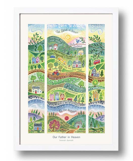 Hannah Dunnett Our Father in Heaven Poster white frame