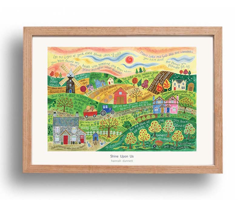 Hannah Dunnett Shine Upon Us Poster oak frame