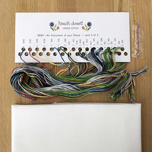 Hannah Dunnett An Instrument of Your Peace Cross Stitch Kit thread