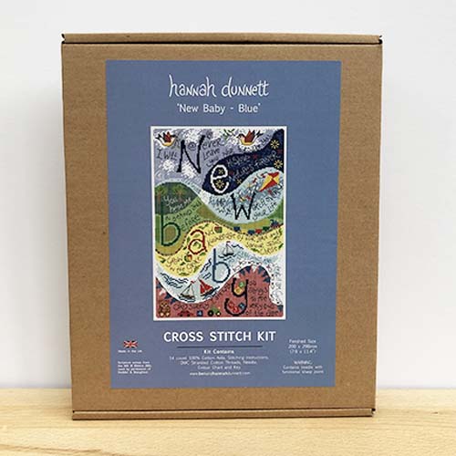 Hannah Dunnett New Baby Blue Cross Stitch Kit box image