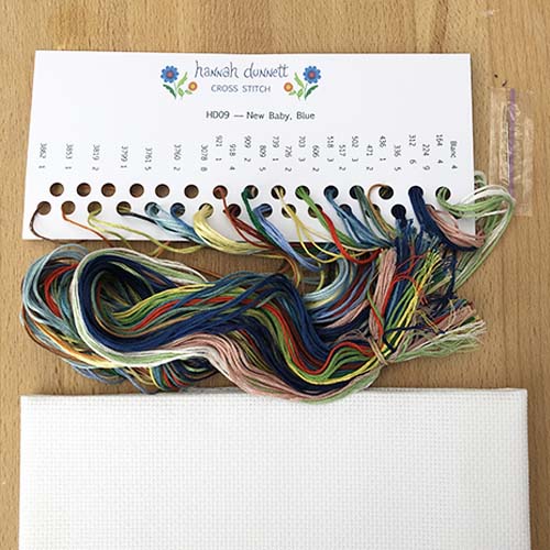 Hannah Dunnett New Baby Blue Cross Stitch Kit thread