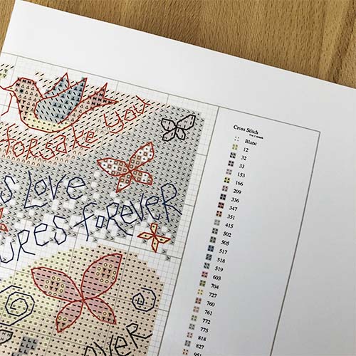 Hannah Dunnett New Baby Pink Cross Stitch Kit chart image