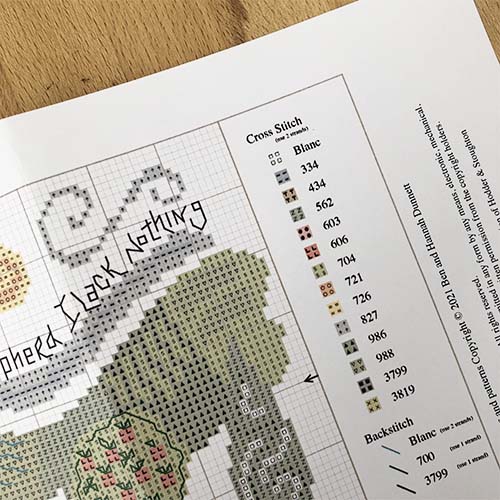 Hannah Dunnett The Lord is My Shepherd Cross Stitch Kit chart image