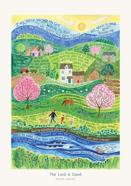 Hannah Dunnett The Lord is Good Greetings Card and Poster