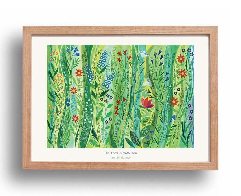 Hannah Dunnett The Lord is With You A3 Poster oak frame