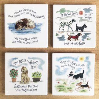 Hannah Dunnett dog design coasters product main image