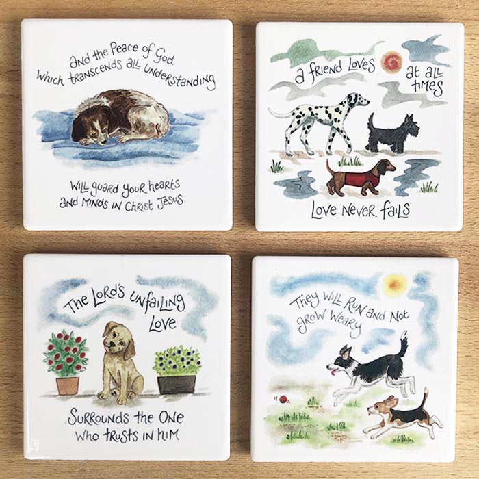 Hannah Dunnett dog design coasters product main image