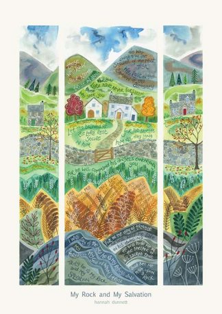 Hannah Dunnett My Rock and My Salvation Greetings Card and Poster