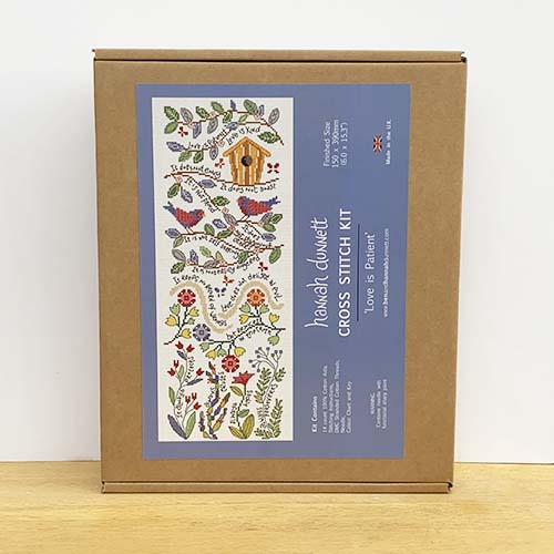 Hannah Dunnett Love is Patient Cross Stitch Kit box image