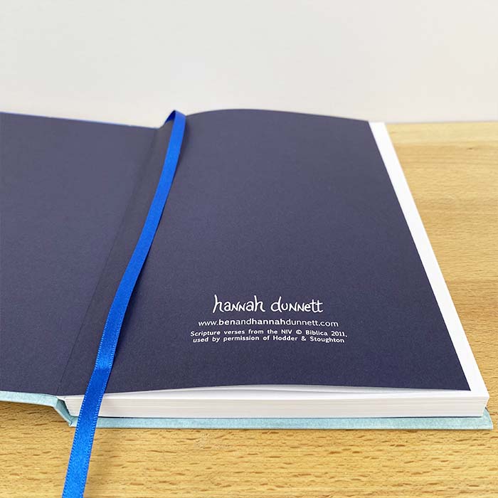 Hannah Dunnett I Will Sing hardback journal inner cover image