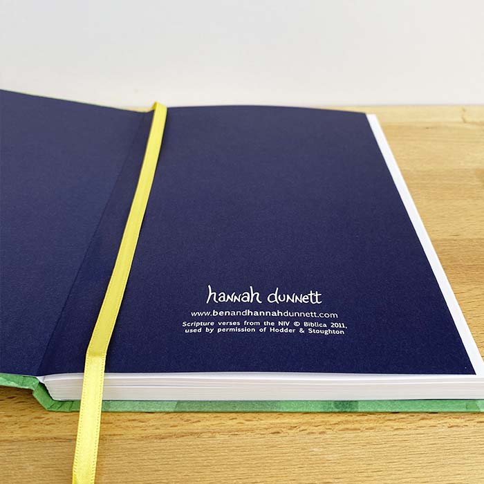 Hannah Dunnett Peace of God hardback journal inner cover image