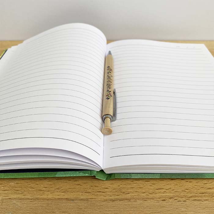 Hannah Dunnett Peace of God hardback journal open with pen image