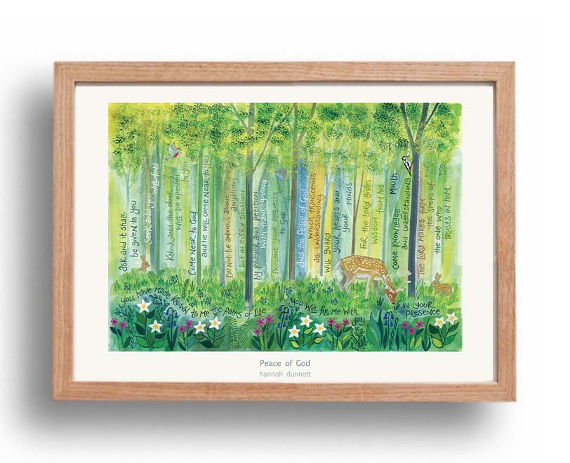 Hannah Dunnett Peace of God A3 Poster oak frame