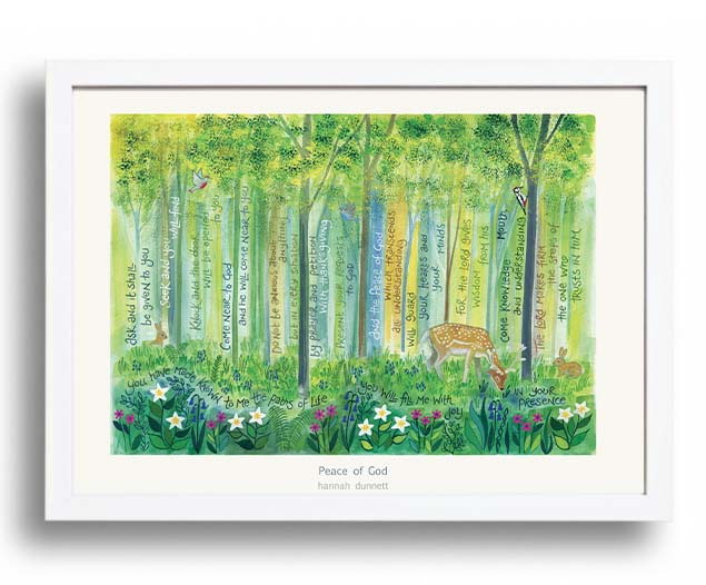 Hannah Dunnett Peace of God A3 Poster white frame