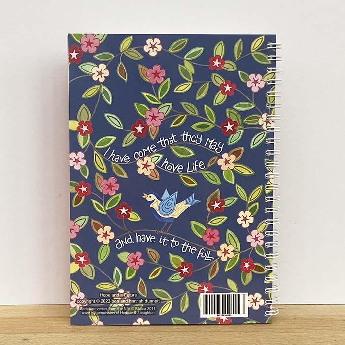 Hannah Dunnett Hope and a Future notebook updated design back cover
