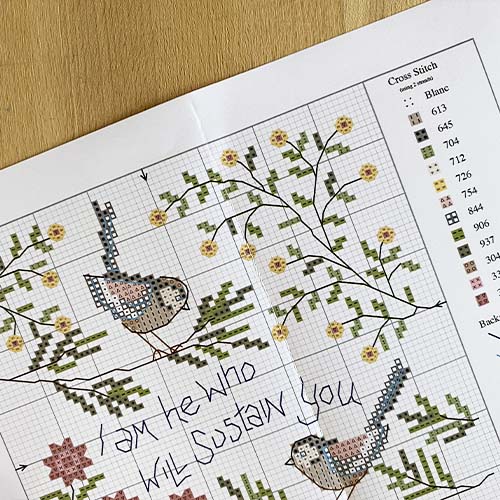 Hannah Dunnett I am He who will sustain you Cross Stitch Kit chart image