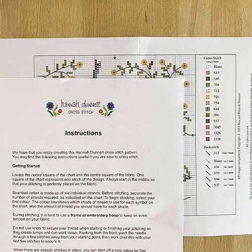 Hannah Dunnett I am He who will sustain you Cross Stitch Kit instructions