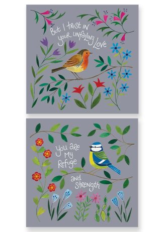 Hannah Dunnett My Refuge and Strength and Your Unfailing Love square notecards