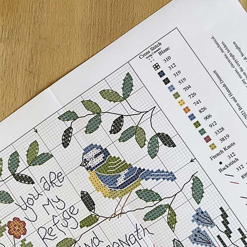 Hannah Dunnett You are my refuge and strength Cross Stitch Kit chart image