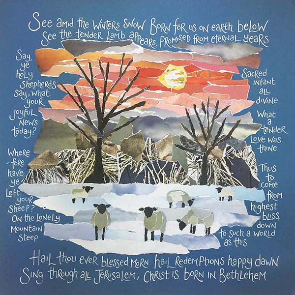 Hannah Dunnett Christ is Born in Bethlehem square Christmas notecard