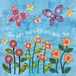 Hannah Dunnett Bless You and Keep You textile greetings card finished