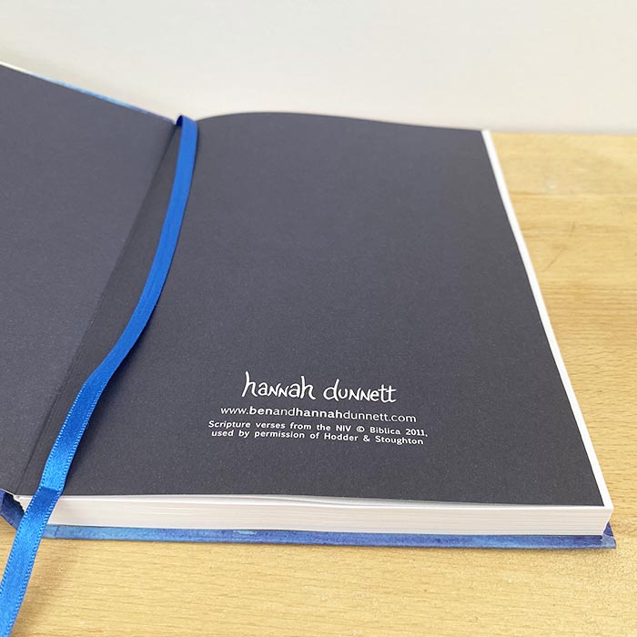 Hannah Dunnett Light of the World hardback journal inner cover image