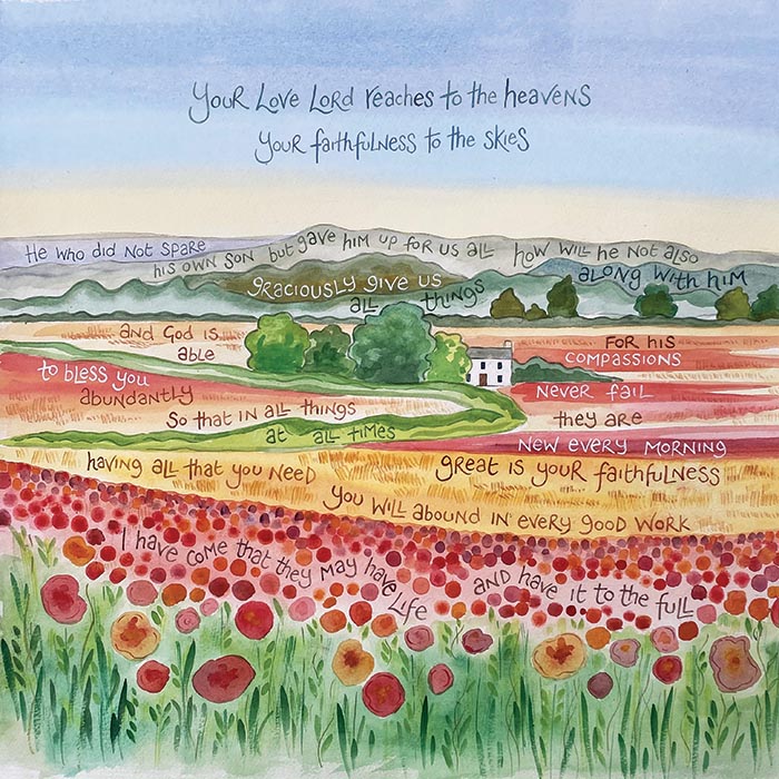 Hannah Dunnett Abundant Blessings square card and poster