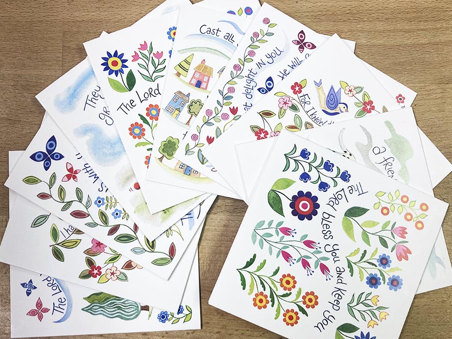 Hannah Dunnett 50 mixed square notecards pack